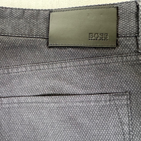 Hugo Boss Men's Chino Pants Stretch 38x32 Black  Diamond Pattern - Picture 1 of 10